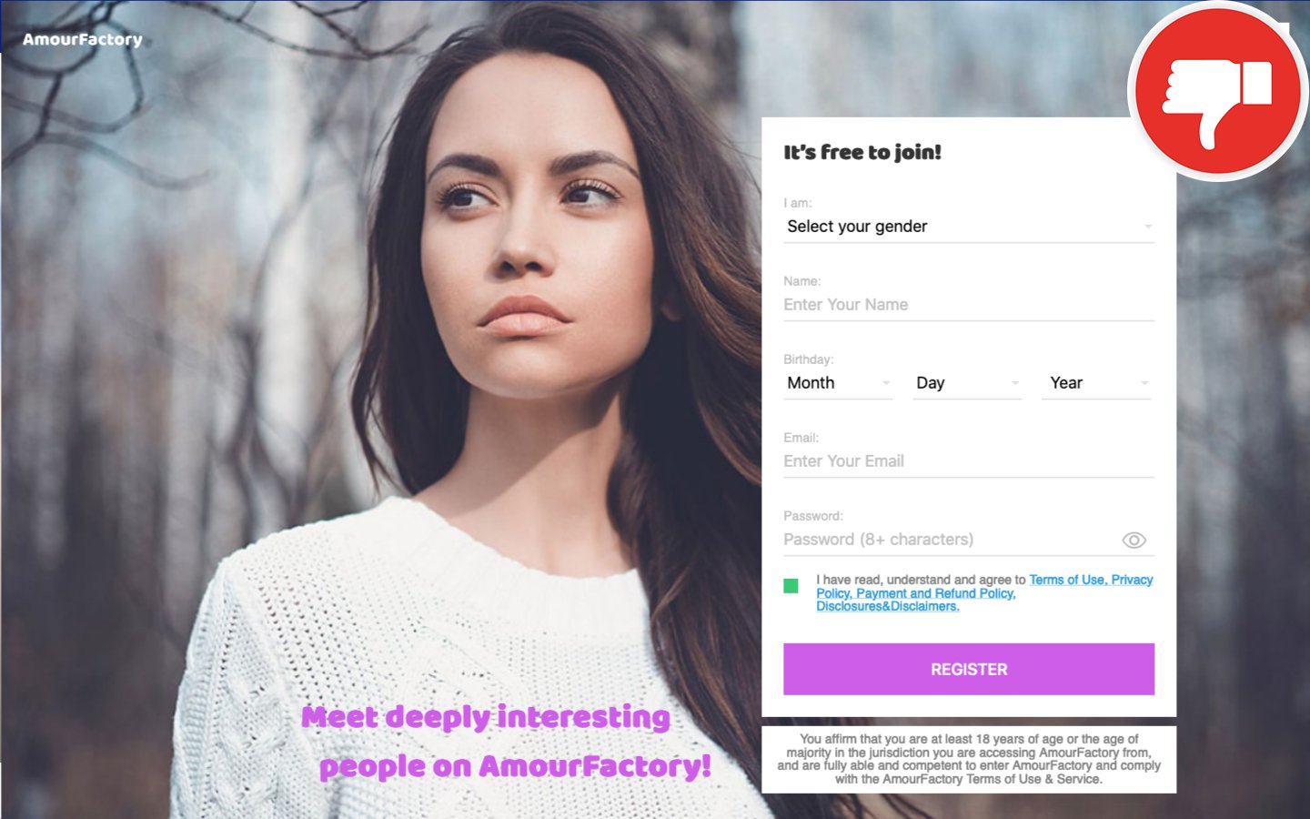 Review AmourFactory.com scam