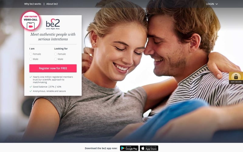 Test winner 2021 - Be2.co.uk - Dating sites